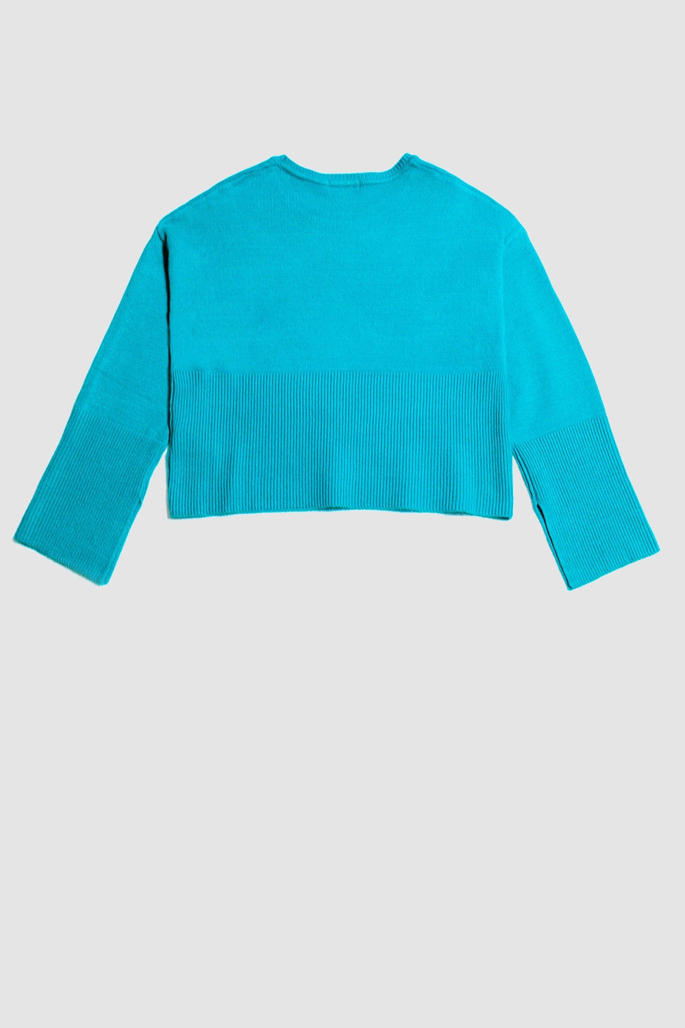 Ribbed boat neck jumper in turquoise Szua Store