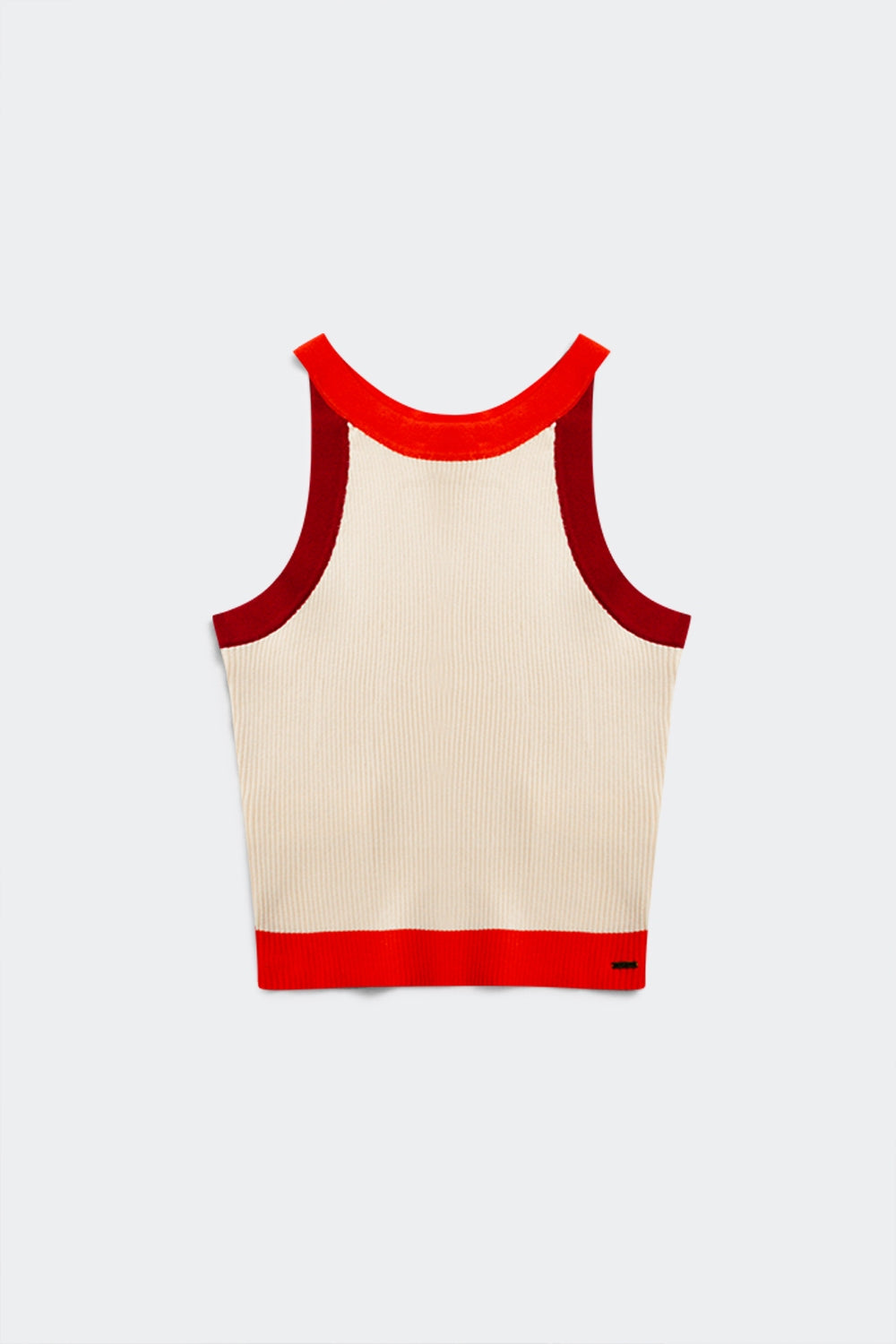 Ribbed cropped vest top in red - Szua Store