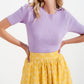 Ribbed knit short sleeve top in lilac Szua Store