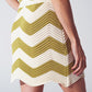 Ribbed Knitted Mini Skirt in White and Green - Szua Store