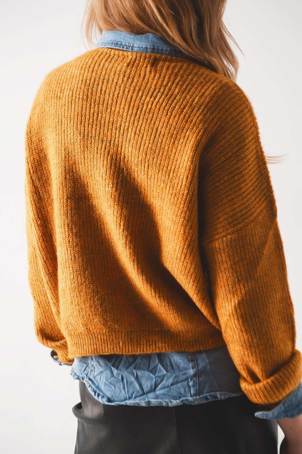 Ribbed knitted sweater in Mustard Szua Store