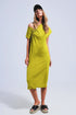 Ring midi dress in lime Szua Store