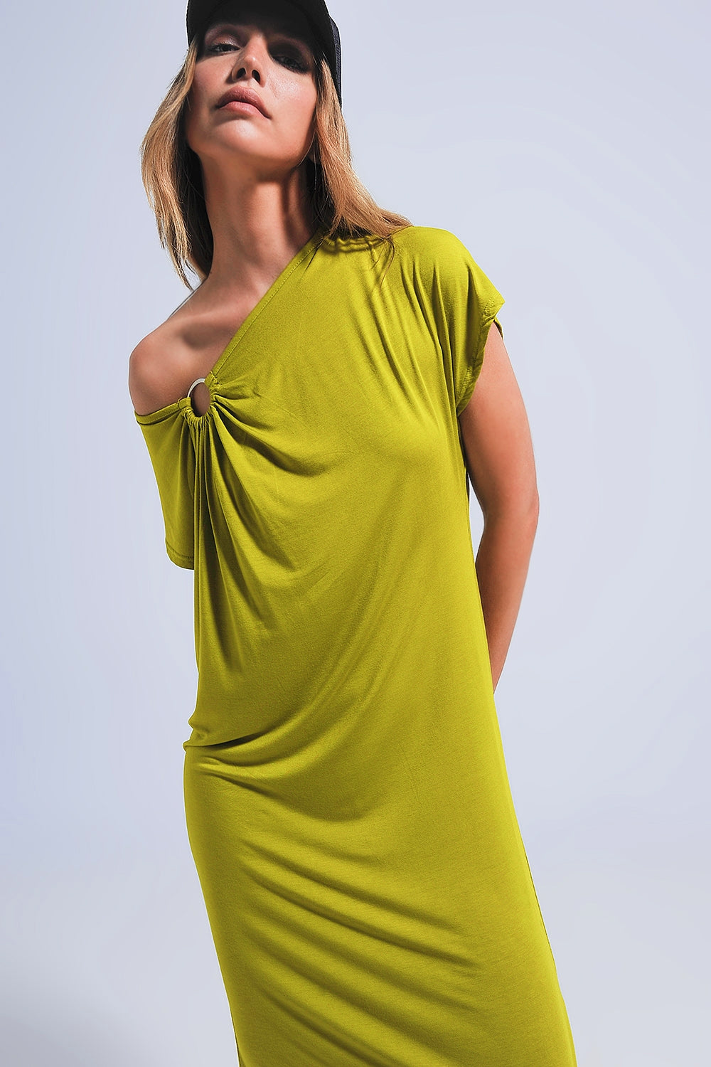 Ring midi dress in lime Szua Store