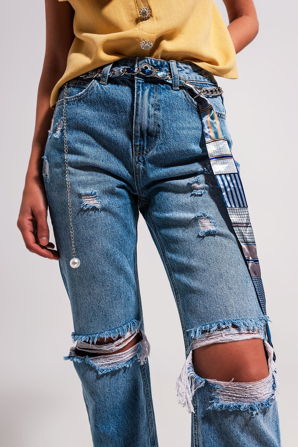 Ripped knee jeans in light blue Szua Store