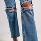 Ripped knee jeans in light blue Szua Store