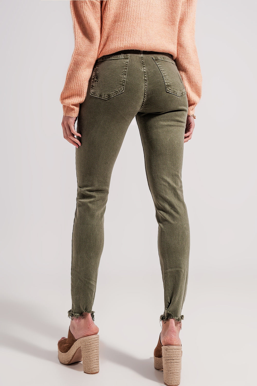 Ripped skinny jean in green Szua Store
