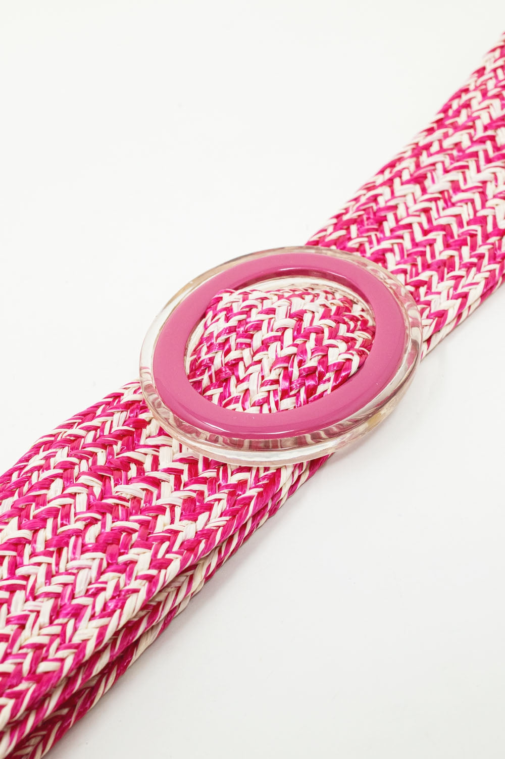 Round Buckle Braided Belt in Pink - Szua Store