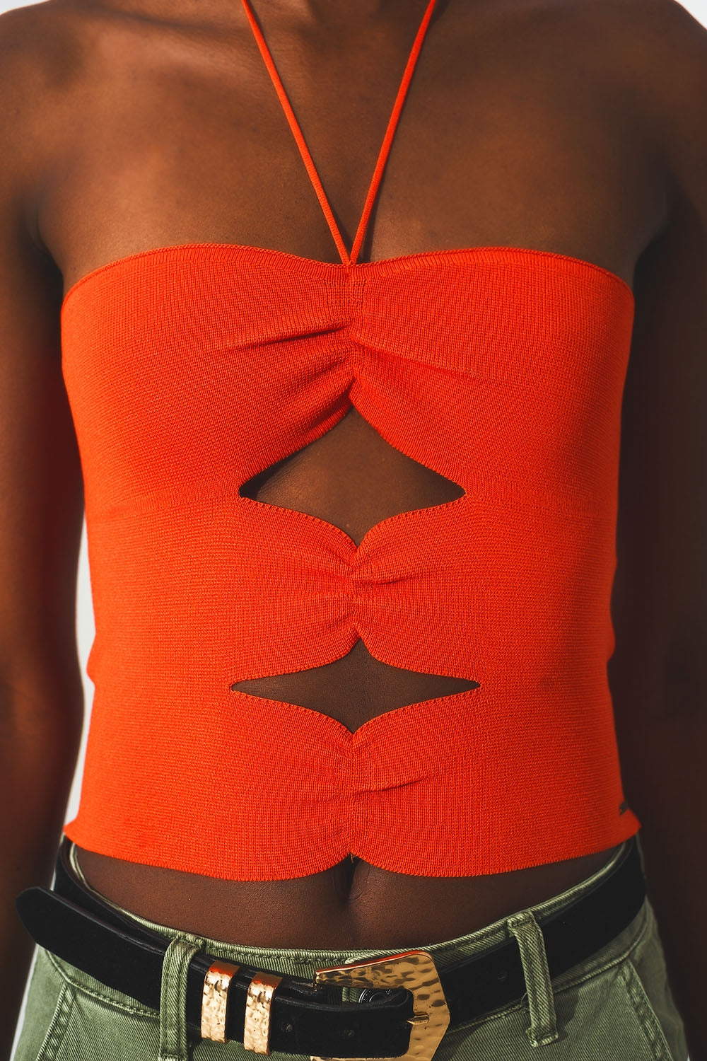 Ruched top in orange - Szua Store