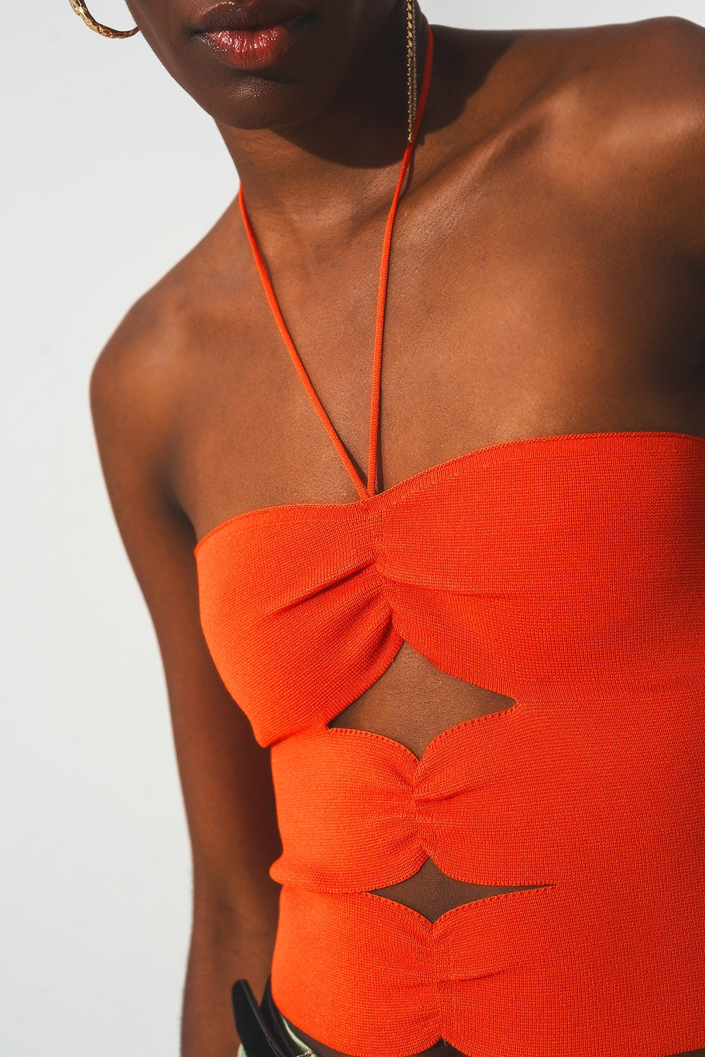 Ruched top in orange - Szua Store