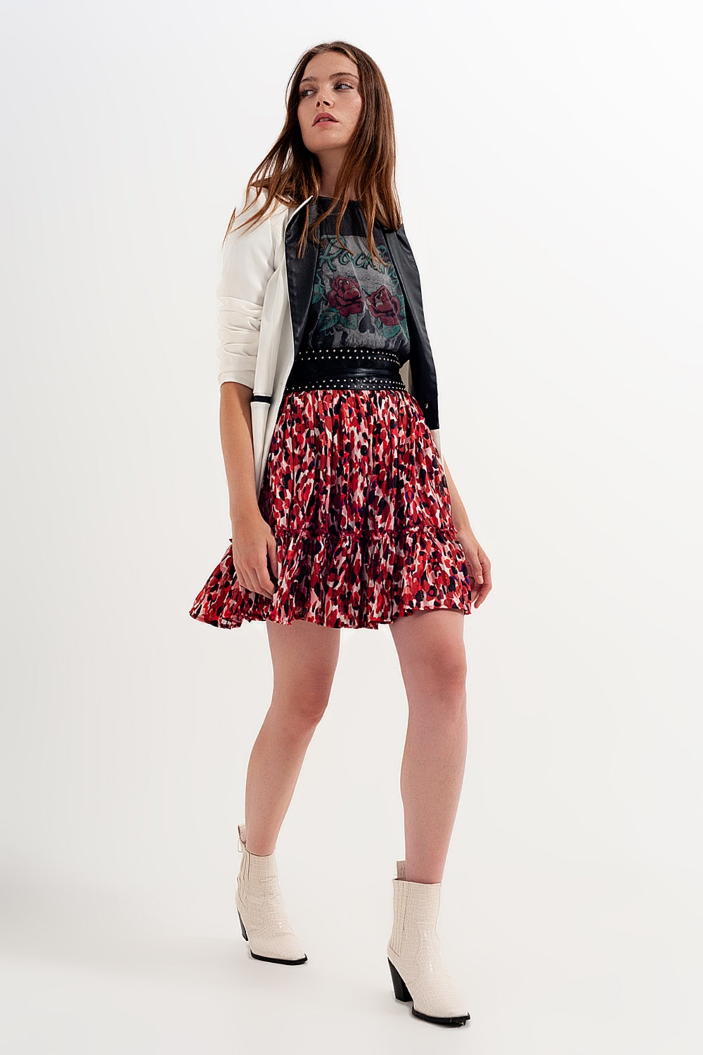 Ruffle mini skirt in animal print Szua Store