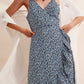 Ruffle wrap dress in blue floral print Szua Store