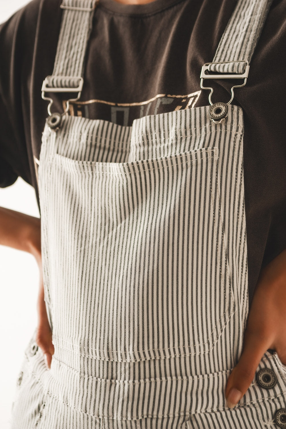 Salopette jumpsuit in grey stripes - Szua Store
