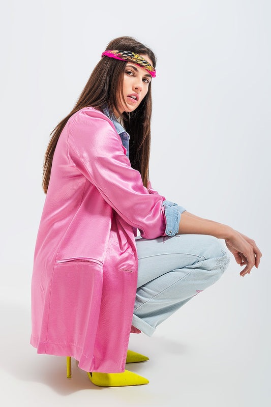 Satin blazer in pink Szua Store