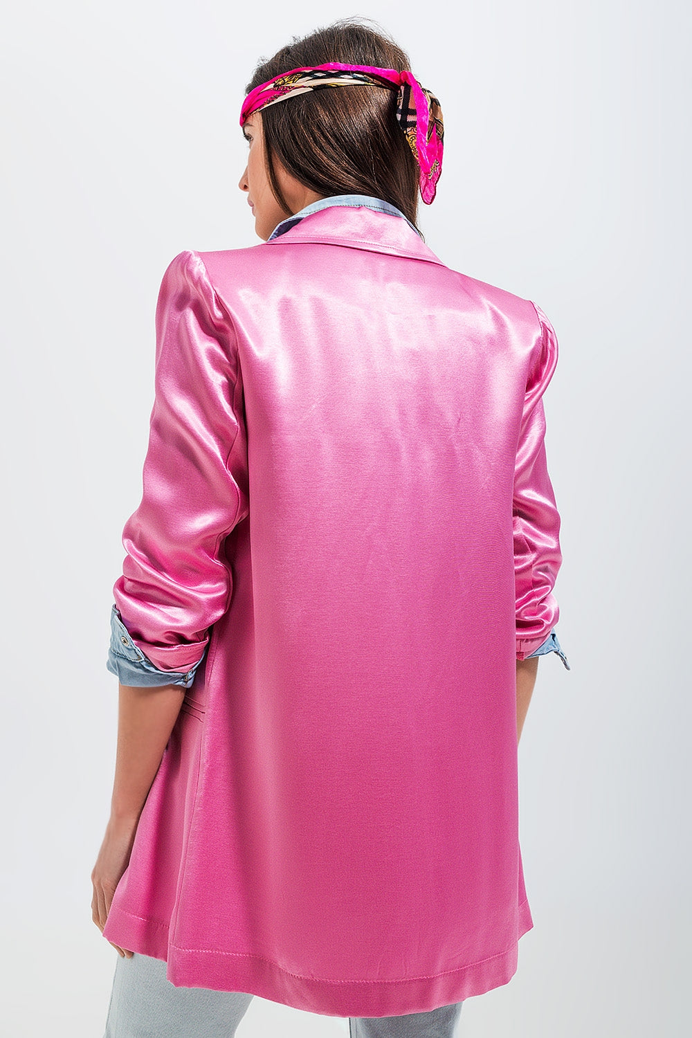 Satin blazer in pink Szua Store