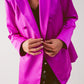 Satin double breasted suit blazer in fuchsia Szua Store