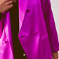 Satin double breasted suit blazer in fuchsia Szua Store