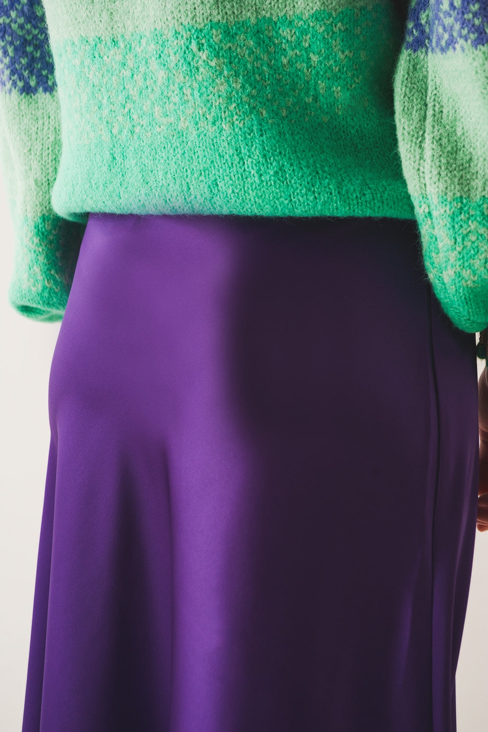 Satin midi skirt in purple - Szua Store