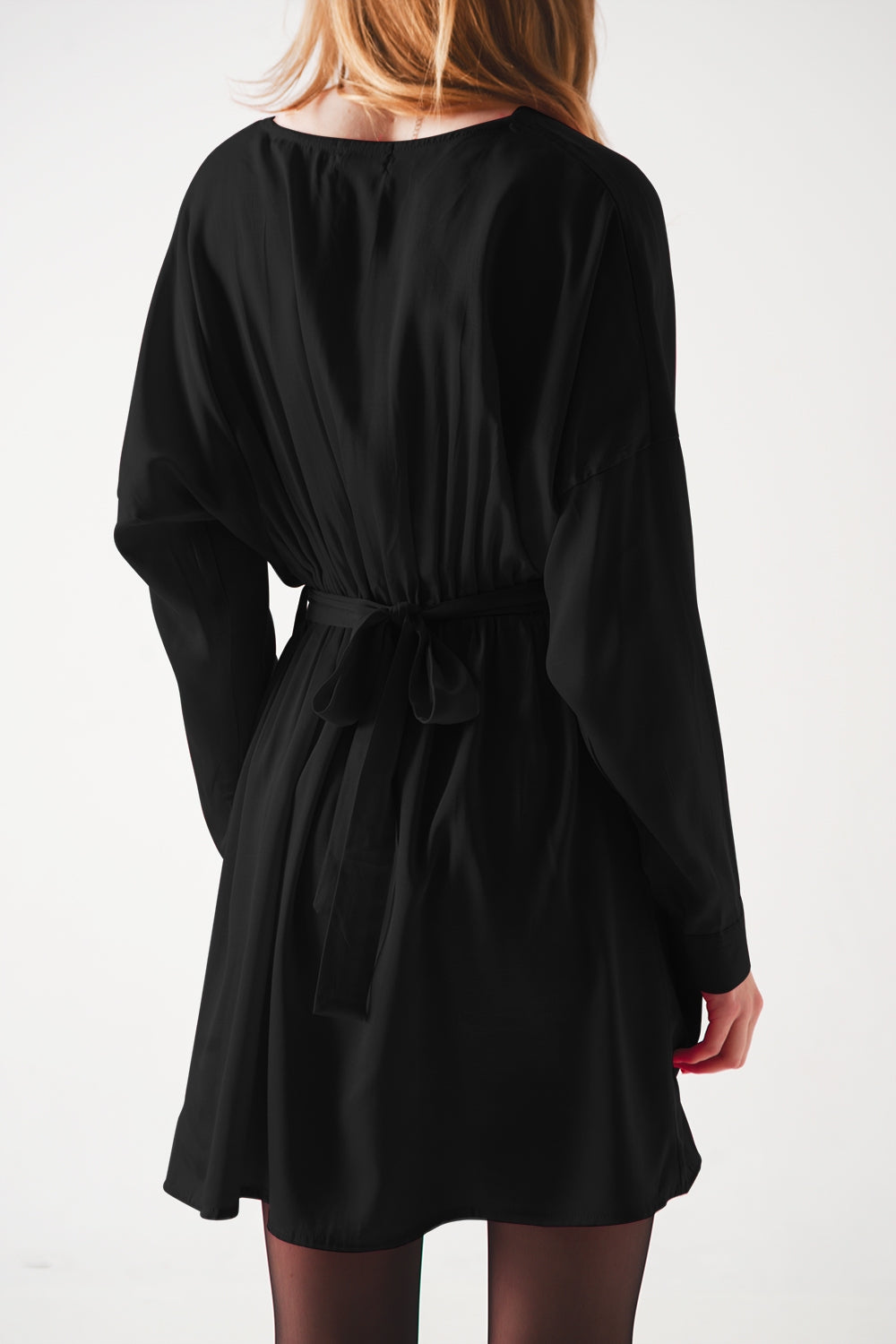 Satin mini dress in black Szua Store