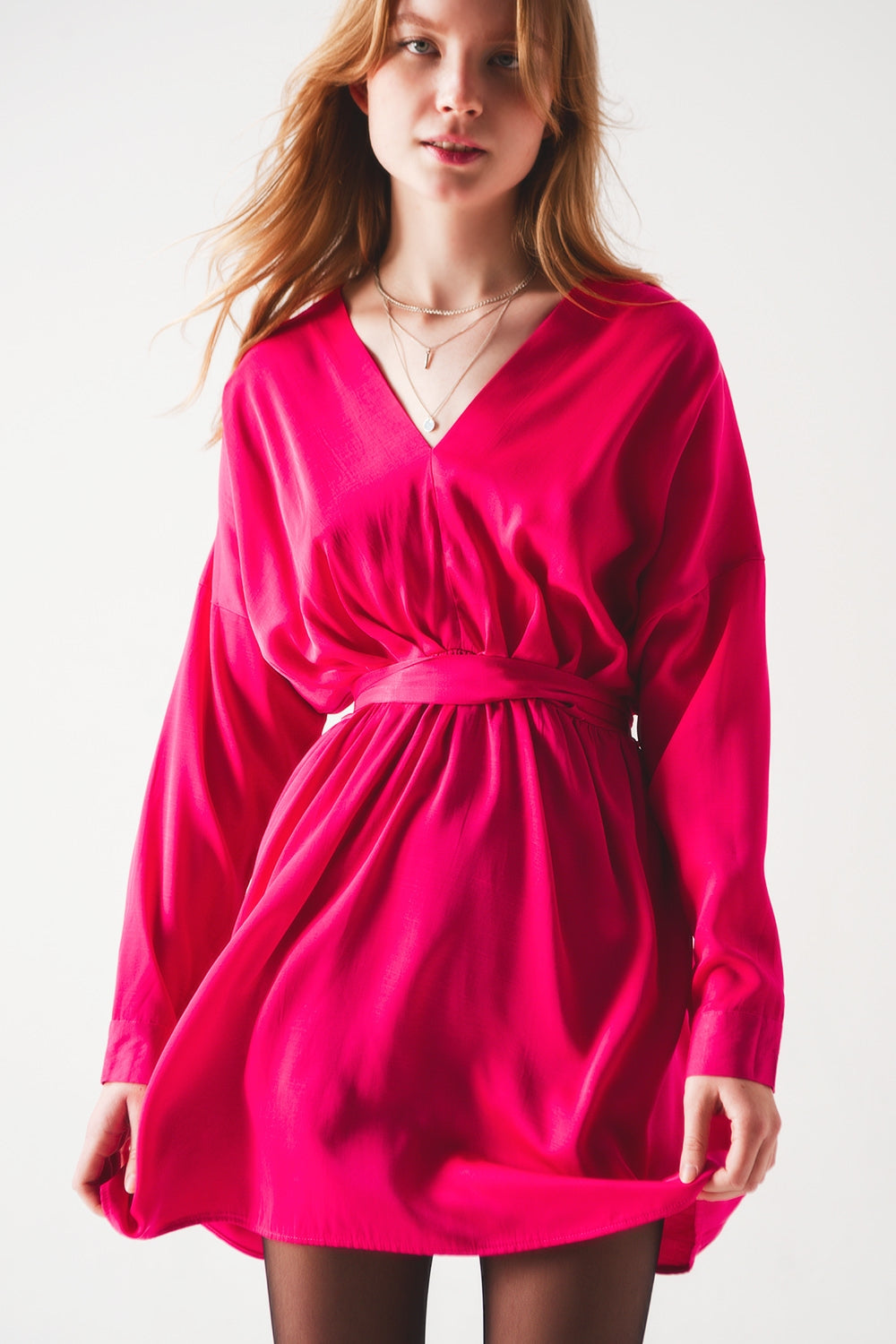 Satin mini dress in red Szua Store