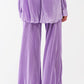 Satin Pleated Wide Leg Pants in lilac - Szua Store
