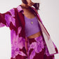Satin shirt in fuchsia with large floral print Szua Store