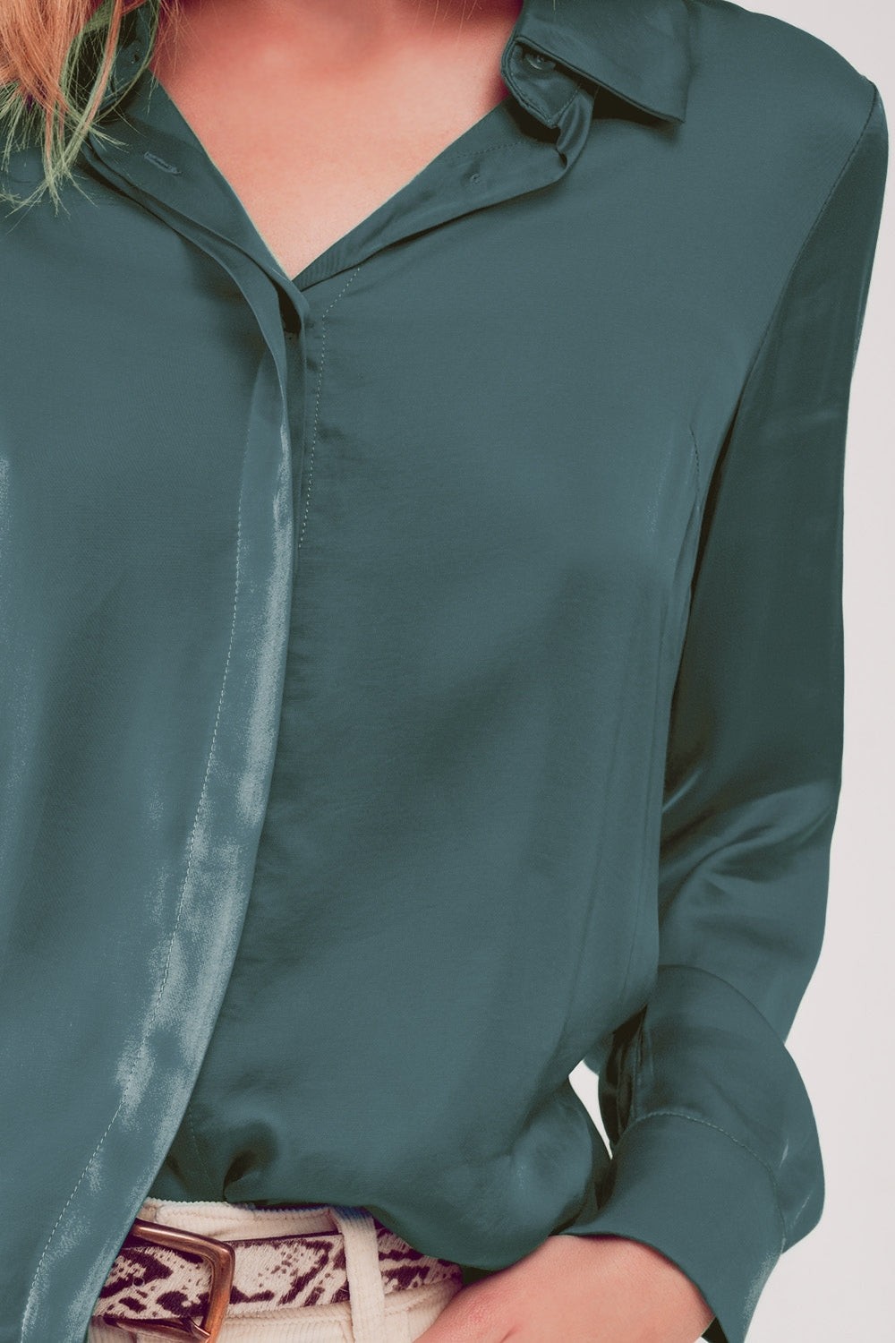 Satin shirt in green - Szua Store