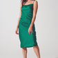 Satin Sleeveless Midi Dress in Bottle Green - Szua Store