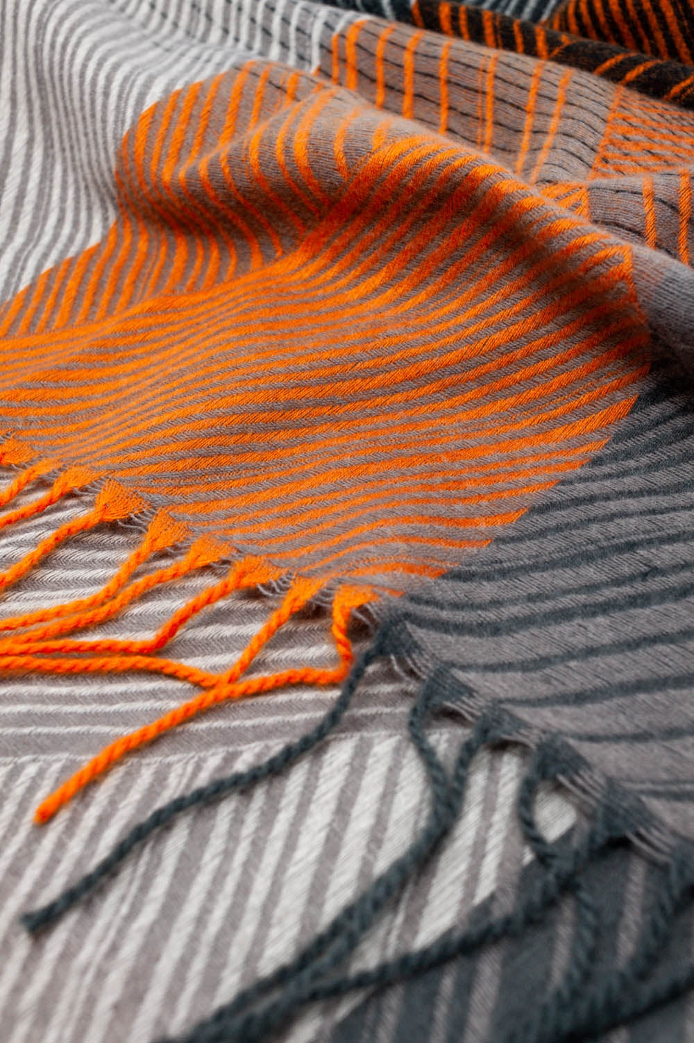 Scarf in orange & black stripe Szua Store
