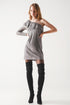 Sequin long sleeve mini dress in silver Szua Store