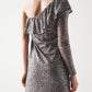 Sequin long sleeve mini dress in silver Szua Store