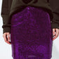Sequin mini skirt in purple color