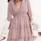 shirred mini skater long sleeve dress in pink floral Szua Store