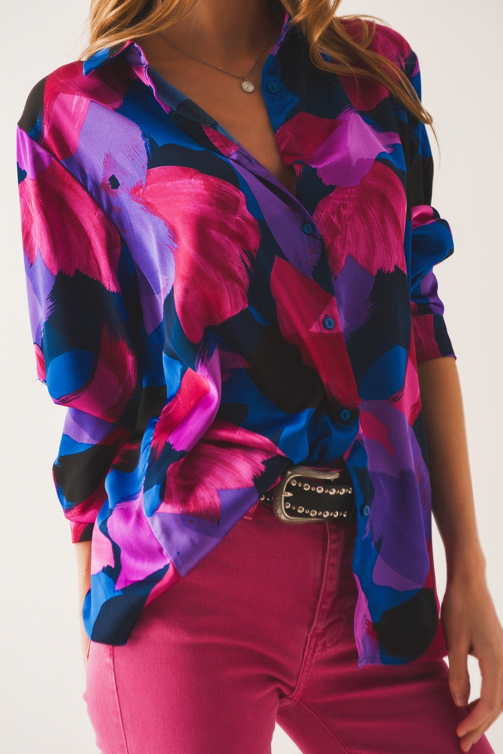 Shirt in purple floral print - Szua Store