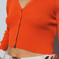 Short ribbed cardigan in orange - Szua Store