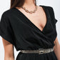 Short sleeve satin maxi dress in black Szua Store