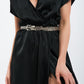 Short sleeve satin maxi dress in black Szua Store