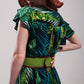 Short sleeve tiered midi dress in tropical print Szua Store
