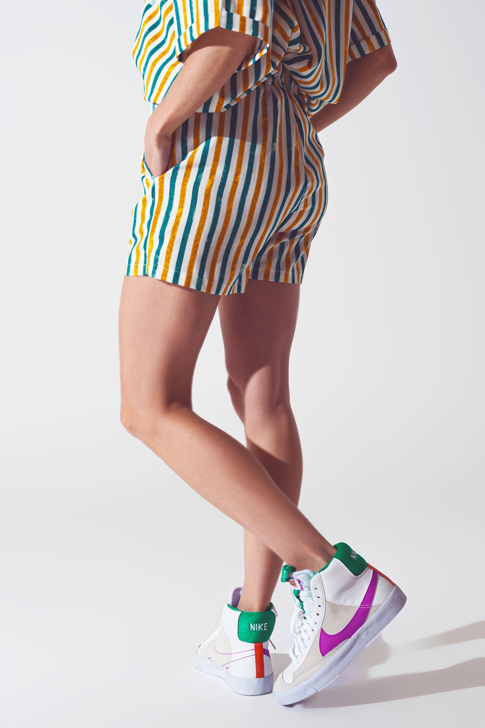 Shorts in green stripes - Szua Store