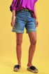 Shorts with button front in blue Szua Store