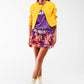 Shorts With Frilly Hem In Flower Print - Szua Store