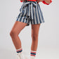 Shorts with paperbag waist in navy Szua Store