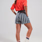 Shorts with paperbag waist in navy Szua Store