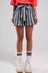 Shorts with paperbag waist in navy Szua Store