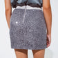 Silver Sequined mini skirt with detail