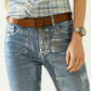 Skinny blue jeans with metallic finish in light wash