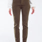 Q2 skinny cord pants in olive green