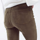 Skinny cord pants in olive green