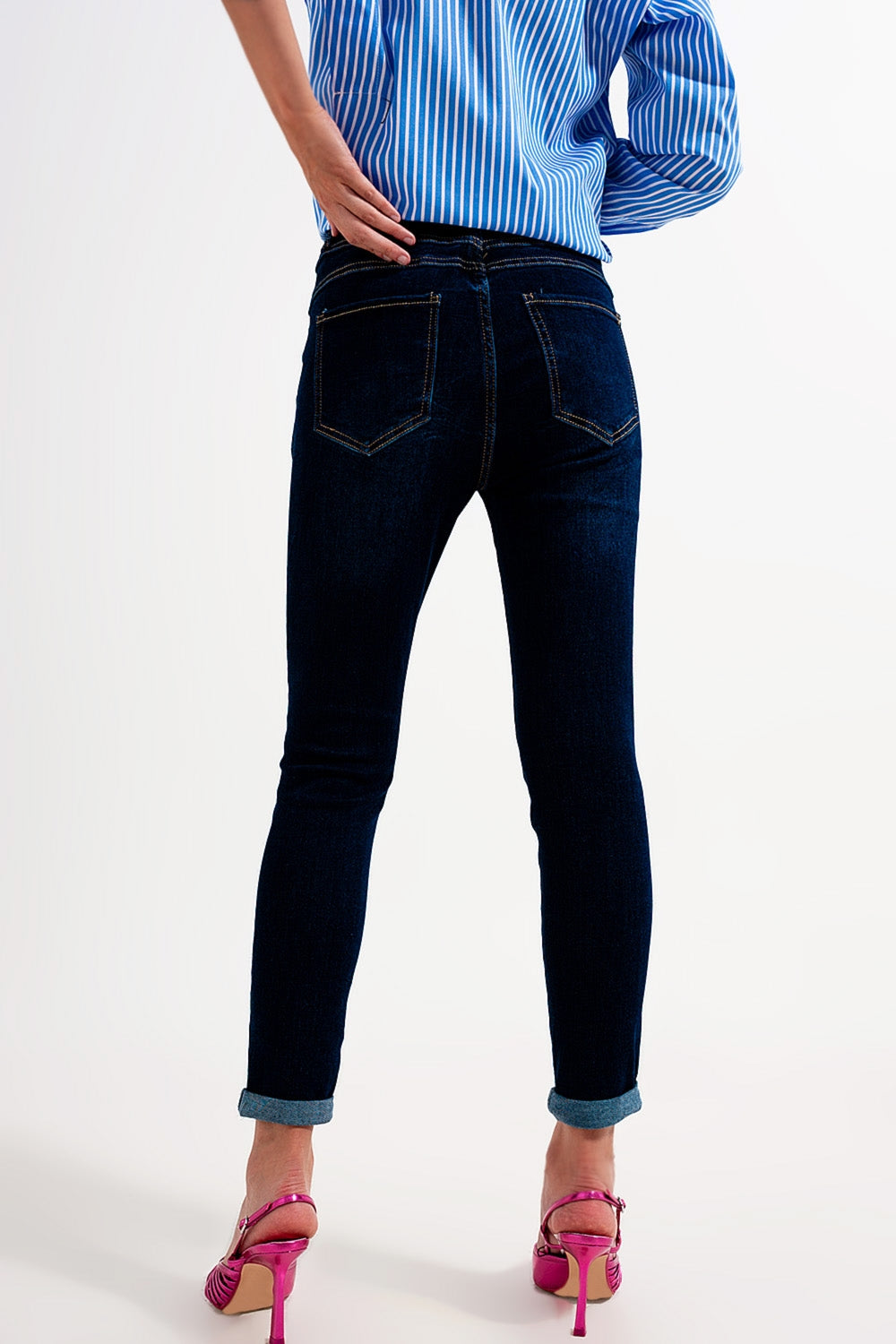 Skinny fit jeans dark blue wash Szua Store