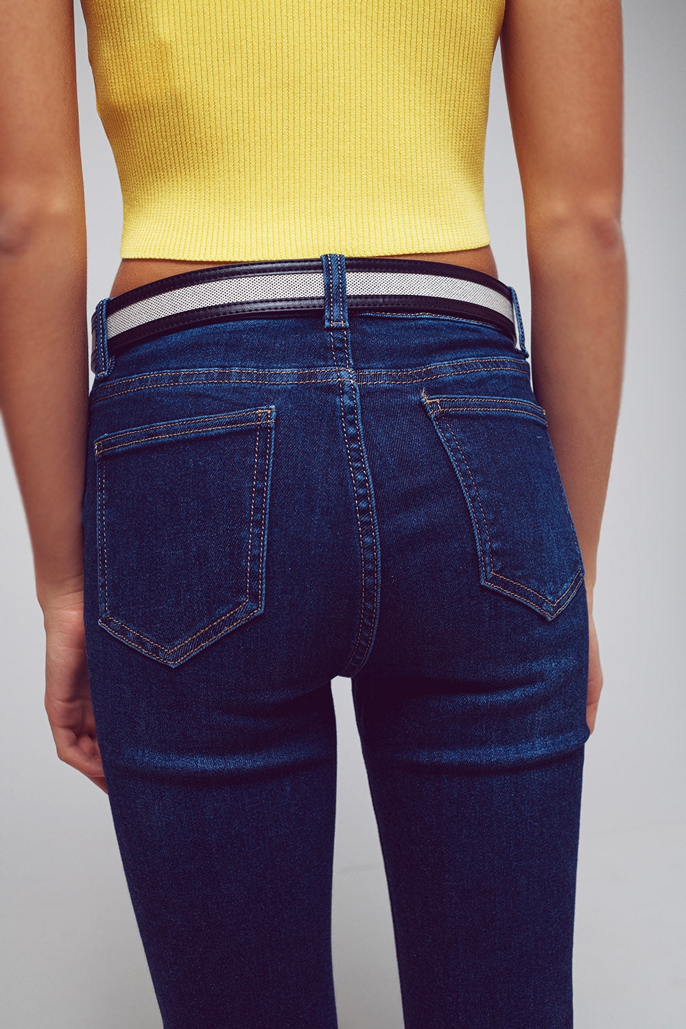 Skinny Fit Jeans in Mid Wash Blue - Szua Store