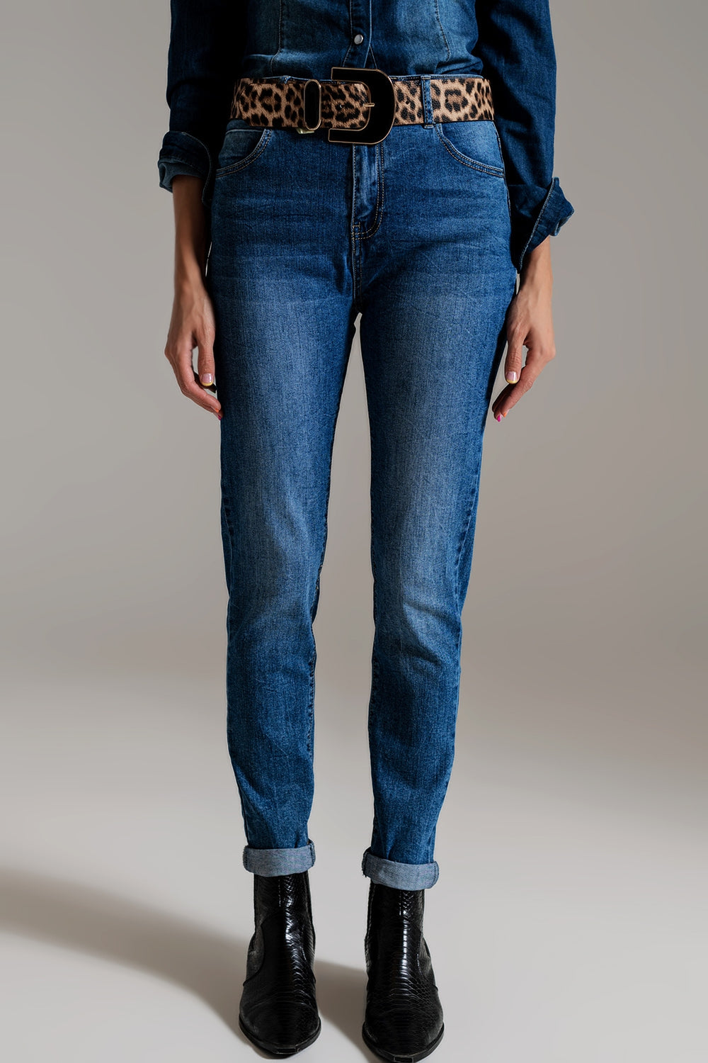 Q2 skinny High waisted  Jeans in mid Wash